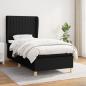 Preview: ARDEBO.de - Boxspringbett mit Matratze Schwarz 80x200 cm Stoff