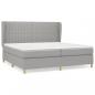 Preview: Boxspringbett mit Matratze Hellgrau 200x200 cm Stoff