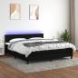 Preview: ARDEBO.de - Boxspringbett mit Matratze & LED Schwarz 160x200 cm Stoff