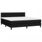 Preview: Boxspringbett mit Matratze & LED Schwarz 160x200 cm Stoff