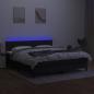 Preview: Boxspringbett mit Matratze & LED Schwarz 160x200 cm Stoff