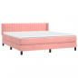 Preview: Boxspringbett mit Matratze Rosa 180x200 cm Samt