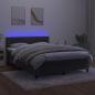 Preview: Boxspringbett mit Matratze & LED Dunkelgrau 140x190 cm Samt