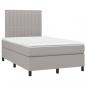 Preview: Boxspringbett mit Matratze & LED Hellgrau 120x200 cm Stoff