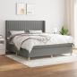 Preview: ARDEBO.de - Boxspringbett mit Matratze Dunkelgrau 160x200 cm Stoff