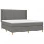 Preview: Boxspringbett mit Matratze Dunkelgrau 160x200 cm Stoff