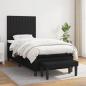 Preview: ARDEBO.de - Boxspringbett mit Matratze Schwarz 80x200 cm Stoff