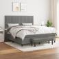 Preview: ARDEBO.de - Boxspringbett mit Matratze Dunkelgrau 160x200 cm Stoff