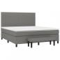 Preview: Boxspringbett mit Matratze Dunkelgrau 160x200 cm Stoff