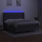 Preview: Boxspringbett mit Matratze & LED Dunkelgrau 160x200 cm Stoff