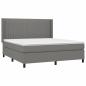 Preview: Boxspringbett mit Matratze & LED Dunkelgrau 160x200 cm Stoff