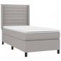 Preview: Boxspringbett mit Matratze & LED Hellgrau 80x200 cm Stoff