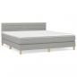 Preview: Boxspringbett mit Matratze Hellgrau 160x200 cm Stoff