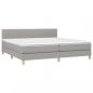 Preview: Boxspringbett mit Matratze Hellgrau 200x200 cm Stoff