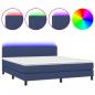 Preview: Boxspringbett mit Matratze & LED Blau 160x200 cm Stoff