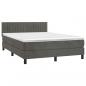 Preview: Boxspringbett mit Matratze Dunkelgrau 140x200 cm Samt