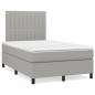 Preview: Boxspringbett mit Matratze Hellgrau 120x200 cm Stoff