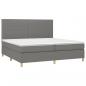 Preview: Boxspringbett mit Matratze Dunkelgrau 200x200 cm Stoff