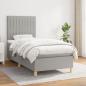 Preview: ARDEBO.de - Boxspringbett mit Matratze Hellgrau 100x200 cm Stoff