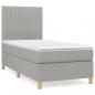 Preview: Boxspringbett mit Matratze Hellgrau 100x200 cm Stoff