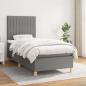 Preview: ARDEBO.de - Boxspringbett mit Matratze Dunkelgrau 80x200 cm Stoff