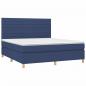 Preview: Boxspringbett mit Matratze Blau 160x200 cm Stoff