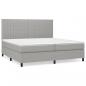 Preview: Boxspringbett mit Matratze Hellgrau 200x200 cm Stoff