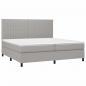 Preview: Boxspringbett mit Matratze Hellgrau 200x200 cm Stoff