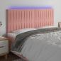 Preview: ARDEBO.de - LED Kopfteil Rosa 160x5x118/128 cm Samt