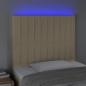 Preview: LED Kopfteil Creme 80x5x118/128 cm Stoff