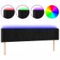 Preview: LED Kopfteil Schwarz 183x16x78/88 cm Samt