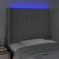 Preview: LED Kopfteil Hellgrau 103x16x118/128 cm Stoff