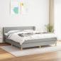 Preview: ARDEBO.de - Boxspringbett mit Matratze Hellgrau 160x200 cm Stoff