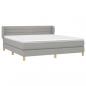 Preview: Boxspringbett mit Matratze Hellgrau 160x200 cm Stoff