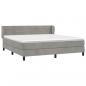 Preview: Boxspringbett mit Matratze Hellgrau 160x200 cm Samt