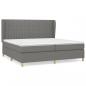 Preview: Boxspringbett mit Matratze Dunkelgrau 200x200 cm Stoff