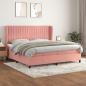 Preview: ARDEBO.de - Boxspringbett mit Matratze Rosa 200x200 cm Samt