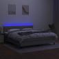 Preview: Boxspringbett mit Matratze & LED Hellgrau 160x200 cm Stoff