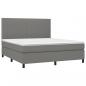 Preview: Boxspringbett mit Matratze & LED Dunkelgrau 160x200 cm Stoff