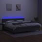 Preview: Boxspringbett mit Matratze & LED Dunkelgrau 200x200 cm Stoff