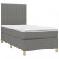 Preview: Boxspringbett mit Matratze & LED Dunkelgrau 100x200 cm Stoff