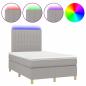 Preview: Boxspringbett mit Matratze & LED Hellgrau 120x200 cm Stoff