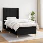 Preview: ARDEBO.de - Boxspringbett mit Matratze Schwarz 80x200 cm Stoff