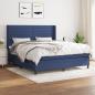 Preview: ARDEBO.de - Boxspringbett mit Matratze Blau 160x200 cm Stoff