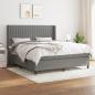 Preview: ARDEBO.de - Boxspringbett mit Matratze Dunkelgrau 160x200 cm Stoff