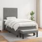 Preview: ARDEBO.de - Boxspringbett mit Matratze Dunkelgrau 100x200 cm Stoff