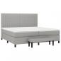 Preview: Boxspringbett mit Matratze Hellgrau 200x200 cm Stoff