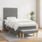 Preview: ARDEBO.de - Boxspringbett mit Matratze Dunkelgrau 100x200 cm Stoff