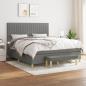 Preview: ARDEBO.de - Boxspringbett mit Matratze Dunkelgrau 160x200 cm Stoff