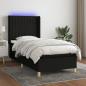 Preview: ARDEBO.de - Boxspringbett mit Matratze & LED Schwarz 80x200 cm Stoff